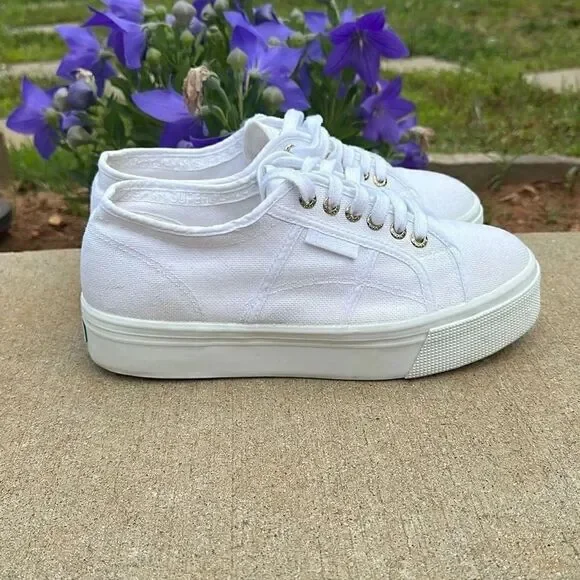 Superga White Platform Sneaker  - Picture 3 of 12